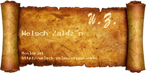 Welsch Zalán névjegykártya